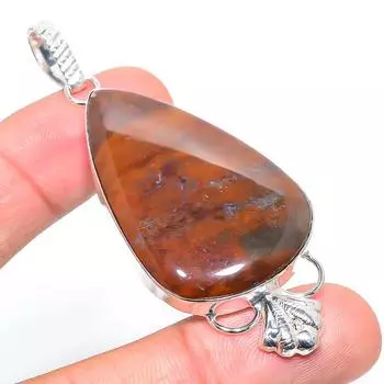 Подвеска из натурального риолитового яшмового камня из стерлингового серебра 925 пробы 2,84 дюйма G6y17