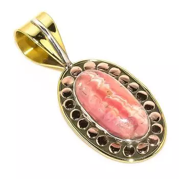 Подвеска из натурального родохрозита из стерлингового серебра 925 пробы, двухцветная, 1,50 дюйма, C3G44