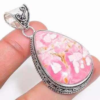 Подвеска из натурального родохрозита из стерлингового серебра 925 пробы 2,17 дюйма z2C19