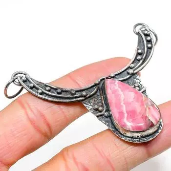 Подвеска из натурального родохрозита из стерлингового серебра 925 пробы 2,64 дюйма p5P66