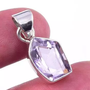 Подвеска из натурального розового аметиста из стерлингового серебра 925 пробы 1 дюйм L1z91