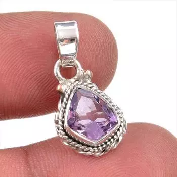 Подвеска из натурального розового аметиста из стерлингового серебра 925 пробы 1 дюйм n7l41