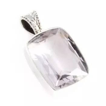 Подвеска из натурального розового аметиста из стерлингового серебра 925 пробы 1 дюйм q4D34
