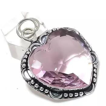 Подвеска из натурального розового кунцита из стерлингового серебра 925 пробы 2,09 дюйма P7K37