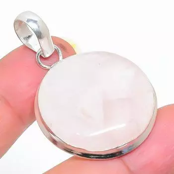 Подвеска из натурального розового кварца из стерлингового серебра 925 пробы 1,77 дюйма c7M51