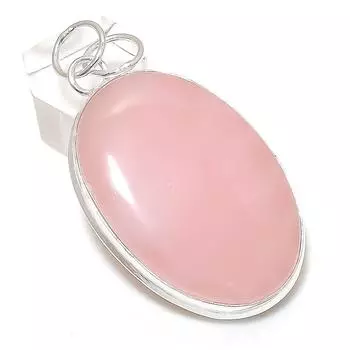 Подвеска из натурального розового кварца из стерлингового серебра 925 пробы 2,36 дюйма e4m97