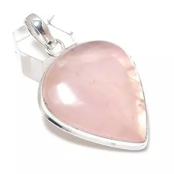 Подвеска из натурального розового кварца из стерлингового серебра 925 пробы 2,36 дюйма n9T38