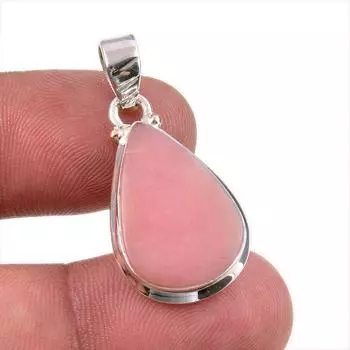 Подвеска из натурального розового опала, сделанная вручную из стерлингового серебра 925 пробы, 1,50 дюйма, длина 6w33