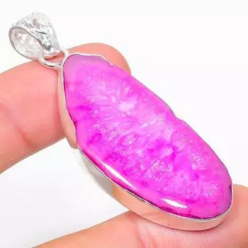 Подвеска из натурального розового солнечного кварца из стерлингового серебра 925 пробы 2,44 дюйма Y6V21