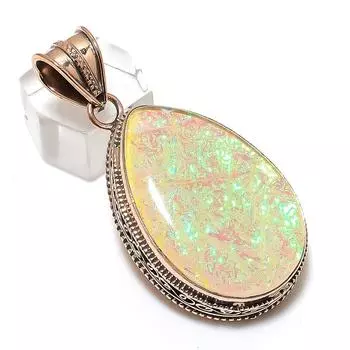 Подвеска из натурального розового триплетного опала из меди ручной работы 2,17 дюйма P5H09