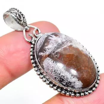 Подвеска из натурального русского драгоценного камня чароит из стерлингового серебра 925 пробы 1,93 дюйма n8w44