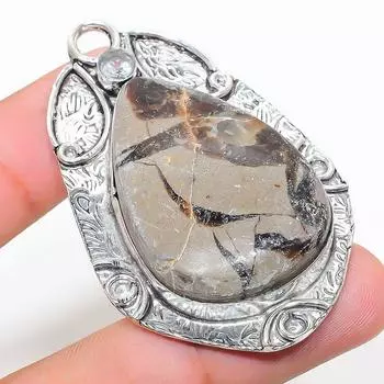 Подвеска из натурального септерианского камня, белого топаза из стерлингового серебра 925 пробы 2,29 дюйма h8C64