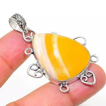 Подвеска из натурального септерианского камня из стерлингового серебра 925 пробы 2,13 дюйма N3U52