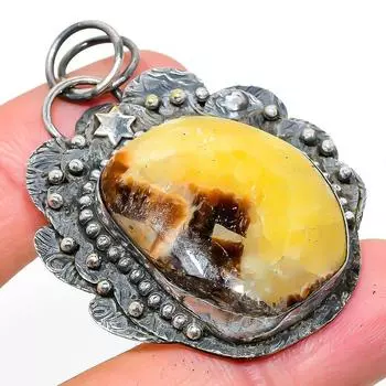 Подвеска из натурального септерианского камня из стерлингового серебра 925 пробы 2,21 дюйма m5G09