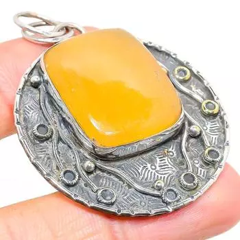 Подвеска из натурального септерианского камня из стерлингового серебра 925 пробы 2,21 дюйма r7L42