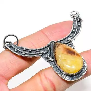 Подвеска из натурального септерианского камня из стерлингового серебра 925 пробы 2,56 дюйма P2y52