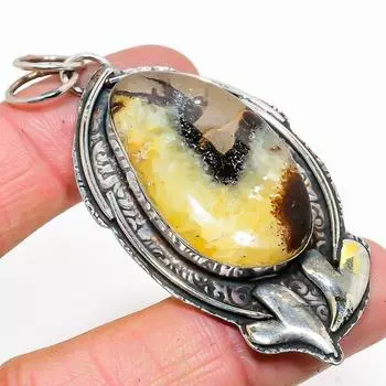 Подвеска из натурального септерианского камня из стерлингового серебра 925 пробы 2,76 дюйма B2r00