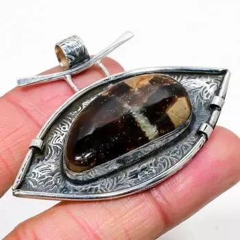 Подвеска из натурального септерианского камня из стерлингового серебра 925 пробы 1,81 дюйма B7t07