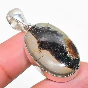 Подвеска из натурального септерианского камня из стерлингового серебра 925 пробы 1,77 дюйма I9u74