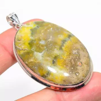 Подвеска из натурального серебра 925 пробы с яшмой, диаметром 2,44 дюйма, z4N50