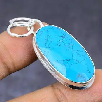 Подвеска из натурального серебра 925 пробы с бирюзой Санта-Роза 1,85 дюйма v4y75