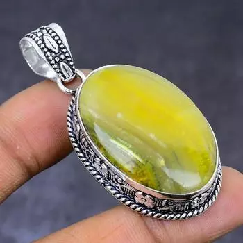 Подвеска из натурального серебра 925 пробы с яшмой и шмелем, размер 2,13 дюйма, n1N50