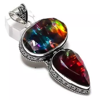Подвеска из натурального серебра 925 пробы с аммолитом 3,07 дюйма I1h62
