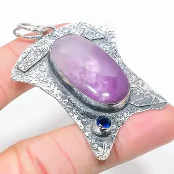 Подвеска из натурального шалфейного аметиста, голубого топаза из стерлингового серебра 925 пробы 2,60 дюйма a6Q13