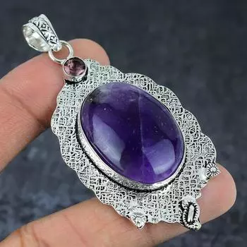 Подвеска из натурального шалфейного аметиста из стерлингового серебра 925 пробы 2,99 дюйма O5R44