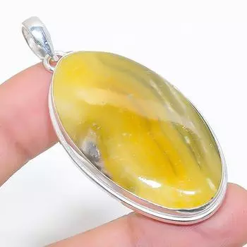 Подвеска из натурального шмеля из яшмы ручной работы из стерлингового серебра 925 пробы 2,32 дюйма H1h66