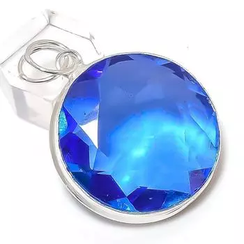 Подвеска из натурального швейцарского голубого топаза из стерлингового серебра 925 пробы 1,89 дюйма z0Z11