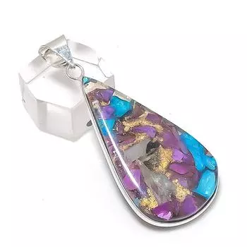 Подвеска из натурального синего колючего устричного серебра 925 пробы 2,17 дюйма n8i40