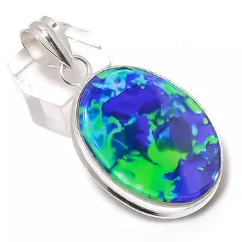 Подвеска из натурального синего триплетного опала из стерлингового серебра 925 пробы 2,09 дюйма D6M18