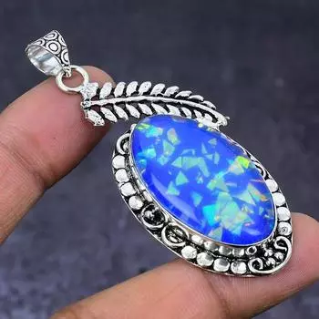 Подвеска из натурального синего тройного опала из серебра 925 пробы 2,56 дюйма a5V02