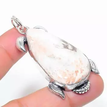 Подвеска из натурального сколецита, ручная работа, серебро 925 пробы, 2,44 дюйма, W7u69