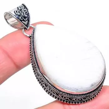 Подвеска из натурального сколецита, ручная работа, серебро 925 пробы, 2,40 дюйма, F6U17