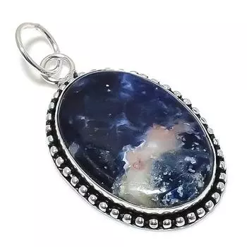 Подвеска из натурального содалита, стерлингового серебра 925 пробы, ручная работа, 2,40 дюйма, H6p16