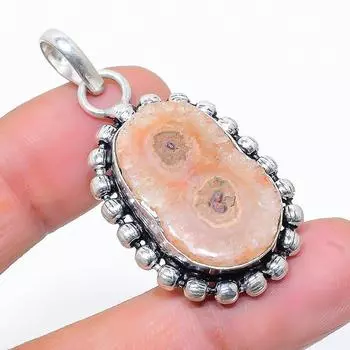 Подвеска из натурального солнечного кварца ручной работы из стерлингового серебра 925 пробы 1,77 дюйма I3T60