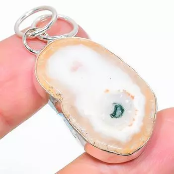 Подвеска из натурального солнечного кварца ручной работы из стерлингового серебра 925 пробы 1,77 дюйма j0R54