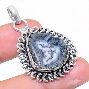 Подвеска из натурального солнечного кварца ручной работы из стерлингового серебра 925 пробы 1,62 дюйма f4B45