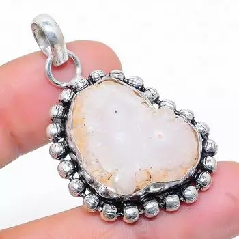 Подвеска из натурального солнечного кварца ручной работы из стерлингового серебра 925 пробы 1,69 дюйма V4d69