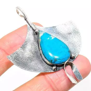 Подвеска из натурального спящего бирюзового камня из стерлингового серебра 925 пробы 2,60 дюйма r1L34