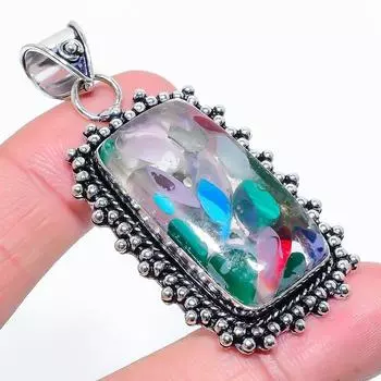 Подвеска из натурального стекла Dicorich из стерлингового серебра 925 пробы 2,44 дюйма j2J75