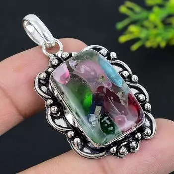 Подвеска из натурального стекла Dicorich из стерлингового серебра 925 пробы 2,21 дюйма I3v55