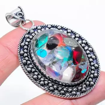 Подвеска из натурального стекла Dicorich из стерлингового серебра 925 пробы 2,64 дюйма l4t45