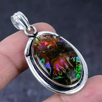 Подвеска из натурального стекла Dicorich, ручная работа, серебро 925 пробы, 1,97 дюйма, A0Z55