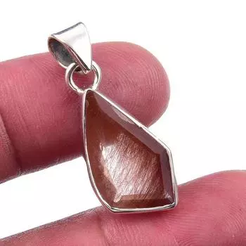 Подвеска из натурального стерлингового серебра 925 пробы с кварцем и натуральными волосами ангела 1,25 дюйма t8r17