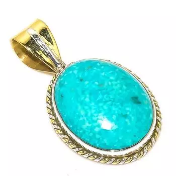 Подвеска из натурального тибетского бирюзового двухцветного стерлингового серебра 925 пробы 1,30 o1V61