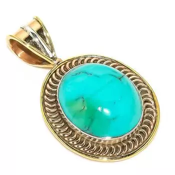 Подвеска из натурального тибетского бирюзового двухцветного стерлингового серебра 925 пробы 1,50 v6n42