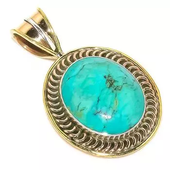 Подвеска из натурального тибетского бирюзового двухцветного стерлингового серебра 925 пробы 1,40 h3D92